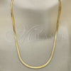 Gargantilla Basica 03.02.0083.1.18 Oro Laminado, Diseño de Herringbone, Pulido, Tono Dorado (03 MM Thickness, 18 Inches Length)