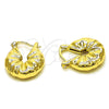 Argolla Pequeña 02.213.0528.16 Oro Laminado, Diamantado, Tono Dorado