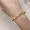 Pulsera Elegante 03.341.0204.07 Oro Laminado, Diseño de Bola, Pulido, Tono Dorado (06 MM Thickness, 7 Inches Length)