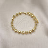 Pulsera Elegante 03.341.0204.07 Oro Laminado, Diseño de Bola, Pulido, Tono Dorado (06 MM Thickness, 7 Inches Length)