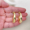 Argolla Mediana 02.163.0212.30 Oro Laminado, Diseño de Hueco, Pulido, Tono Dorado