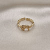 Anillo Multi Piedra 01.213.0038 Oro Laminado, Diseño de Elefante, con Negro Micro Pave, Pulido, Tono Dorado (One size fits all)
