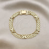 Pulsera Elegante 03.213.0221.07 Oro Laminado, Diseño de Mariposa y Bismarco, Pulido, Tono Dorado (07 MM Thickness, 7 Inches Length)