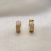 Argolla Huggie 02.213.0538.14 Oro Laminado, Diamantado, Tres Tonos