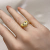 Anillo Multi Piedra 01.341.0113 Oro Laminado, Diseño de Osito, con Negro Zirconia Cubica, Pulido, Tono Dorado (One size fits all)