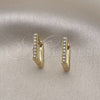 Argolla Huggie 02.379.0065 Oro Laminado, con Marfil Perla, Pulido, Tono Dorado