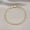 Pulsera Básica 04.63.1420.08 Oro Laminado, Pulido, Tono Dorado (0.80 Gauge, 04 MM Thickness, 8 Inches Length)