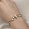 Pulsera Elegante 03.284.0029.07 Oro Laminado, Diseño de Tortuga, con Blanca Micro Pave, Pulido, Tono Dorado (04 MM Thickness, 7 Inches Length)