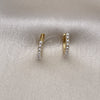 Argolla Huggie 02.379.0070.10 Oro Laminado, con Perla Marfil, Pulido, Tono Dorado
