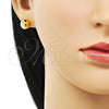 Arete Dormilona 02.342.0272.1 Oro Laminado, Diseño de Bola, Pulido, Tono Dorado