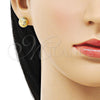 Arete Dormilona 02.342.0273 Oro Laminado, Diamantado, Tono Dorado