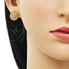 Arete Dormilona 02.342.0284 Oro Laminado, con Blanca Micro Pave, Pulido, Tono Dorado