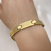 Pulsera Solida 03.114.0213.4.08 Acero Inoxidable, Pulido, Tono Dorado (11 MM Thickness, 8 Inches Length)