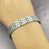 Pulsera Solida 03.114.0274.3.09 Acero Inoxidable, Pulido, Tono Plateado (14 MM Thickness, 9 Inches Length)