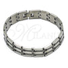 Pulsera Solida 03.114.0274.3.09 Acero Inoxidable, Pulido, Tono Plateado (14 MM Thickness, 9 Inches Length)