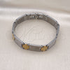 Pulsera Solida 03.114.0385.2.08 Acero Inoxidable, Pulido, Dos Tonos (13 MM Thickness, 8 Inches Length)