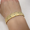 Pulsera Solida 03.114.0305.1.08 Acero Inoxidable, Pulido, Tono Dorado (14 MM Thickness, 8 Inches Length)