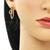 Argolla Huggie 02.195.0218.25 Oro Laminado, Diseño de Nudo y Torcido, Diamantado, Tono Dorado