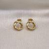 Arete Dormilona 02.163.0217 Oro Laminado, Diseño de Nudo, Pulido, Tono Dorado