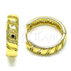 Argolla Huggie 02.213.0577.25 Oro Laminado, Diseño de Mariposa, Pulido, Tono Dorado