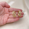 Argolla Huggie 02.213.0578.25 Oro Laminado, Diseño de Mariposa, Pulido, Tono Dorado
