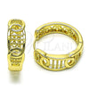 Argolla Huggie 02.213.0578.25 Oro Laminado, Diseño de Mariposa, Pulido, Tono Dorado