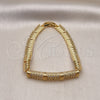 Pulsera Elegante 03.346.0022.07 Oro Laminado, Diseño de Con Nombre, con Blanca Zirconia Cubica, Pulido, Tono Dorado (08 MM Thickness, 7 Inches Length)