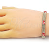 Pulsera Elegante 03.331.0218.1.08 Oro Laminado, Diseño de Elefante y Bismarco, Esmaltado Rojo, Tono Dorado (08 MM Thickness, 8 Inches Length)