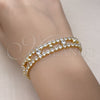 Pulsera Tennis 03.284.0036.07 Oro Laminado, con Blanca Zirconia Cubica, Pulido, Tono Dorado (10 MM Thickness, 7 Inches Length)