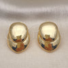 Arete Dormilona 02.163.0281 Oro Laminado, Diseño de Oja, Pulido, Tono Dorado