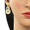 Arete Dormilona 02.163.0285 Oro Laminado, Diseño de Infinito, Pulido, Tono Dorado