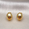 Arete Dormilona 02.342.0319 Oro Laminado, Diseño de Bola, Pulido, Tono Dorado