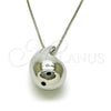 Collares con Dije 04.368.0013.18 Rodio Laminado, Diseño de Hueco y Gota, Pulido, Rodinado (Grosor 01 MM, 18 Pulgadas de Largo)