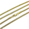Gargantilla Basica 04.213.0262.22 Oro Laminado, Diseño de Bismarco, Pulido, Tono Dorado (03 MM Thickness, 22 Inches Length)