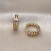 Argolla Huggie 02.213.0611.14 Oro Laminado, Diamantado, Tres Tonos