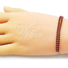 Pulsera Bolo Ajustable 03.213.0250.10 Oro Laminado, con Granate Zirconia Cubica, Pulido, Tono Dorado (05 MM Thickness, 10 Inches Length)