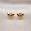 Arete Dormilona 02.213.0623 Oro Laminado, Diseño de Corazón, Pulido, Tono Dorado