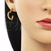 Arete Dormilona 02.213.0631 Oro Laminado, Diseño de Corazón, Pulido, Tono Dorado