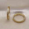 Argolla Huggie 02.213.0632.28 Oro Laminado, con Blanca Micro Pave, Pulido, Tono Dorado