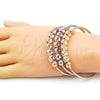 Aro Trio 07.170.0018 Oro Laminado, Diseño de Bola, Diamantado, Tres Tonos (03 MM Thickness, One size fits all)