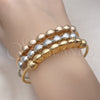 Aro Trio 07.170.0018 Oro Laminado, Diseño de Bola, Diamantado, Tres Tonos (03 MM Thickness, One size fits all)