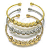 Aro Trio 07.170.0018 Oro Laminado, Diseño de Bola, Diamantado, Tres Tonos (03 MM Thickness, One size fits all)