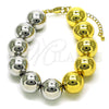 Pulsera Elegante 03.341.0212.08 Oro Laminado, Diseño de Bola, Pulido, Dos Tonos (16 MM Thickness, 8 Inches Length)
