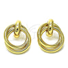 Arete Dormilona 02.196.0113 Oro Laminado, Diseño de Hueco, Pulido, Tono Dorado