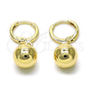 Arete Colgante 02.196.0122 Oro Laminado, Diseño de Bola, Pulido, Tono Dorado