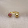 Anillo Multi Piedra 01.341.0131.1 Oro Laminado, Diseño de Bola, con Rubi Micro Pave, Pulido, Tono Dorado (One size fits all)