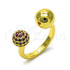 Anillo Multi Piedra 01.341.0131.1 Oro Laminado, Diseño de Bola, con Rubi Micro Pave, Pulido, Tono Dorado (One size fits all)