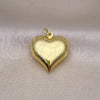 Dije Elegante 05.368.0001 Oro Laminado, Diseño de Corazón, Pulido, Tono Dorado