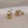 Arete Dormilona 02.342.0326 Oro Laminado, Diseño de Gota, Diamantado, Tono Dorado