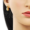 Arete Dormilona 02.342.0327 Oro Laminado, Diseño de Gota, Diamantado, Tono Dorado